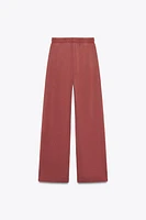 WASHED EFFECT WIDE LEG PANTS