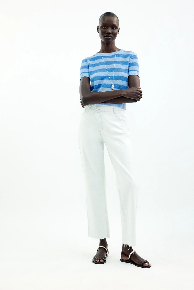 JEAN Z1975 DROIT TAILLE HAUTE CROISÉE