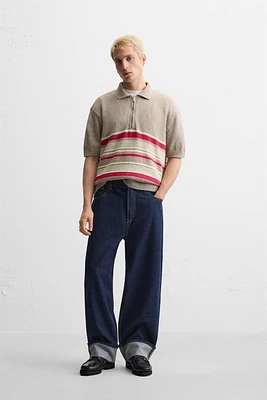 POLO EN MAILLE À ZIP