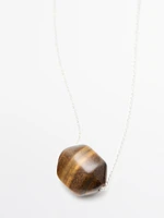 Chain necklace with natural stone