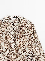 Oversize animal print blouse