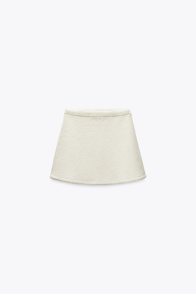PEARL KNIT MINI SKIRT