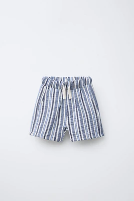 STRIPED TEXTURE SHORTS