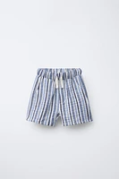 STRIPED TEXTURE SHORTS