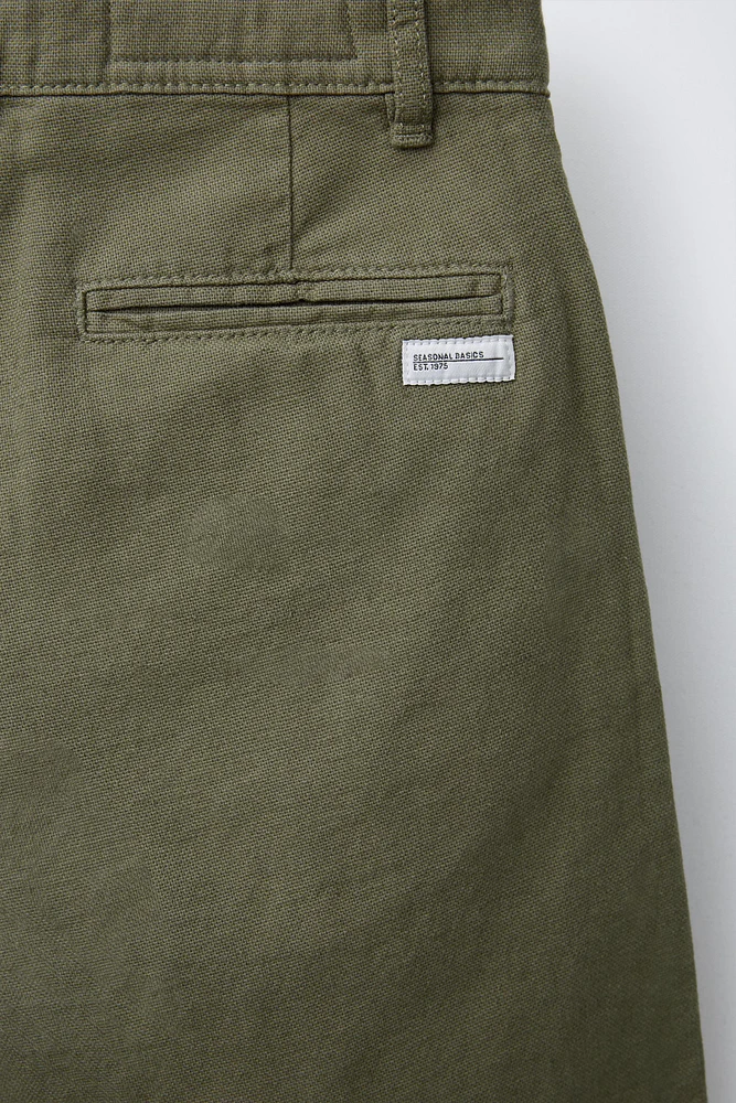 LINEN BLEND CHINO SHORTS