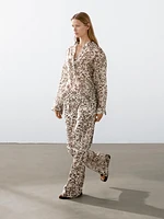 Animal print straight-leg trousers