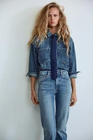 TRF STRAIGHT LEG JEANS WITH A HIGH WAIST