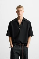 RELAXED FIT TEXTURED POLO SHIRT