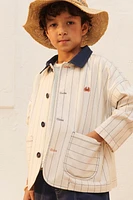 LIMITED EDITION CONTRASTING COLLAR STRIPED JACKET