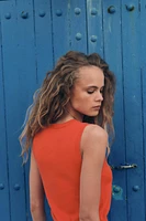 TOP GILET EN MAILLE À LOSANGES