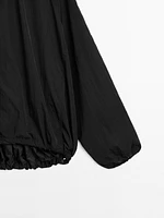 High neck bomber puff jacket