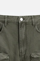POCKET DENIM CARGO PANTS