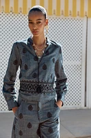 POMPOM EMBROIDERED TOP