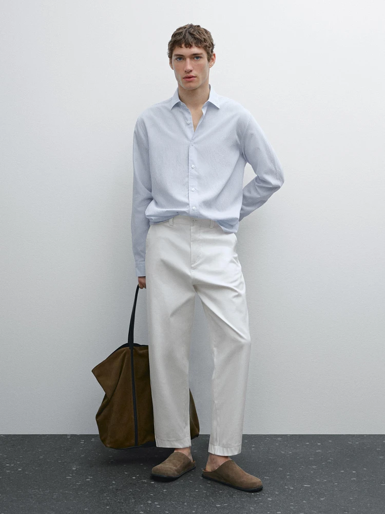 Regular fit striped flowing shirt