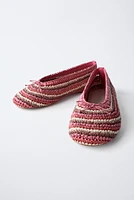 RAFFIA EFFECT BALLET FLATS