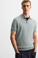 VISCOSE BLEND KNIT POLO SHIRT