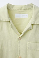 LINEN CAMP COLLAR SHIRT