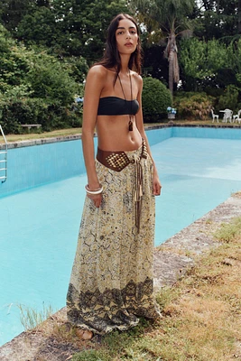 METALLIC THREAD PRINT SKIRT