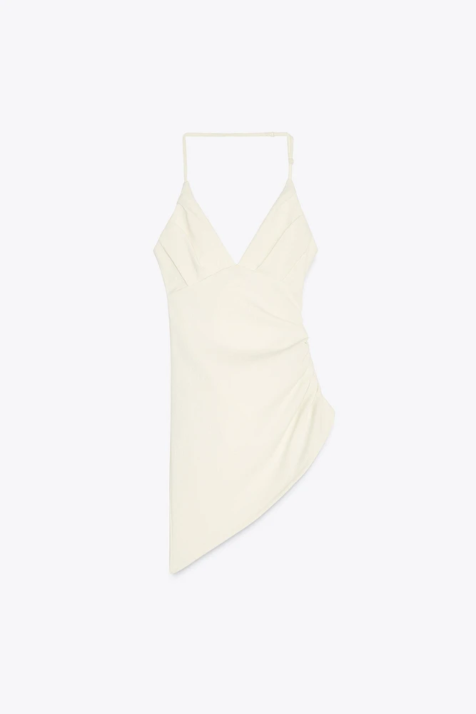 ASYMMETRIC RUCHED STRETCH TOP