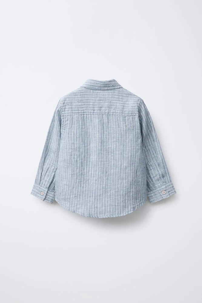 100% LINEN STRIPED SHIRT