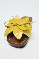 LEATHER FLORAL SANDALS