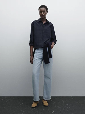Check cotton blend shirt