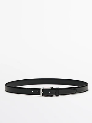 Smart nappa leather belt with topstitching