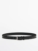 Smart nappa leather belt with topstitching