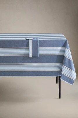 DYED THREAD STRIPED TABLECLOTH