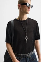 OPEN KNIT T-SHIRT