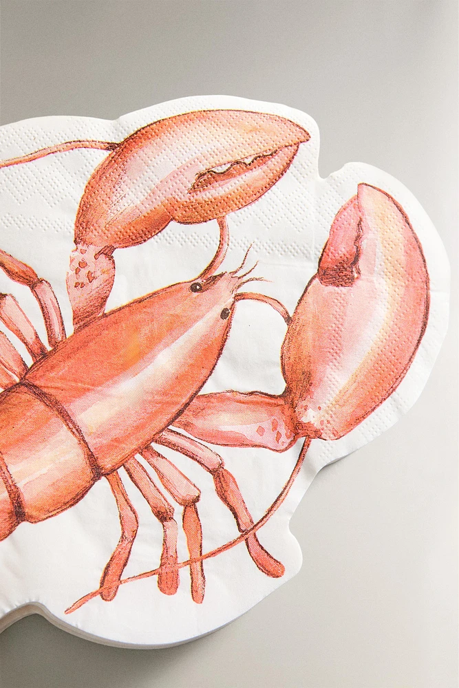 LOT 20 SERVIETTES DE TABLE PAPIER LANGOUSTE
