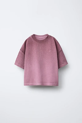 T-SHIRT TEINT EN PIÈCE AVEC LOGO
