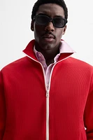 TEXTURED ZIP SWEATSHIRT