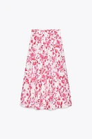 MIDI POPLIN A-LINE SKIRT