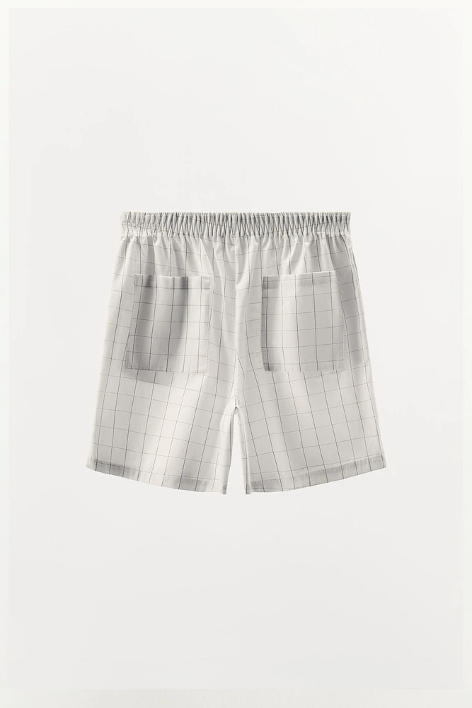 CHECKED COTTON SHORTS