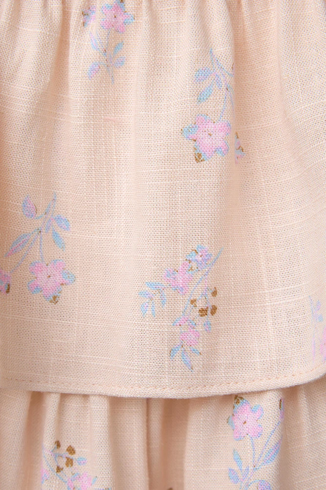 LINEN RUFFLE BLOUSE