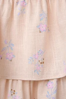 LINEN RUFFLE BLOUSE