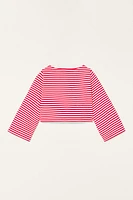 T-SHIRT COURT À RAYURES ET POCHE ÉDITION LIMITÉE