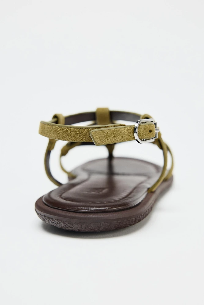 FLAT SUEDE SANDALS