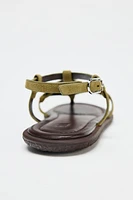 FLAT SUEDE SANDALS