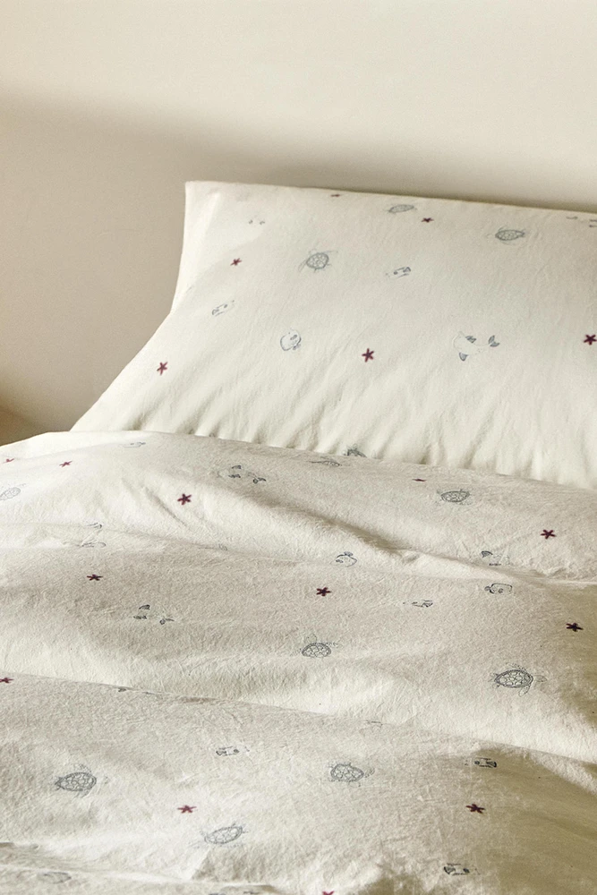 HOUSSE DE COUETTE ENFANT IMPRIMÉ MARIN