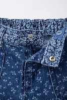JUPE-CULOTTE EN JEAN À FLEURS