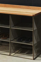METAL AND WOOD BENCH