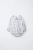FLORAL DOTTED MESH BODYSUIT
