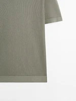 100% cotton knit polo collar sweater