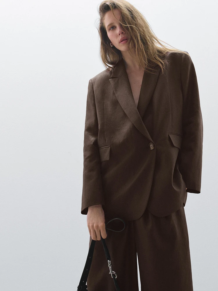 Blazer croisé 100 % lin