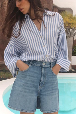WIDE SLEEVE LINEN SHIRT