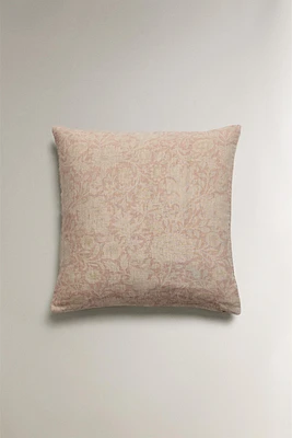 HOUSSE DE COUSSIN LIN DÉLAVÉ IMPRIMÉ MORRIS & CO