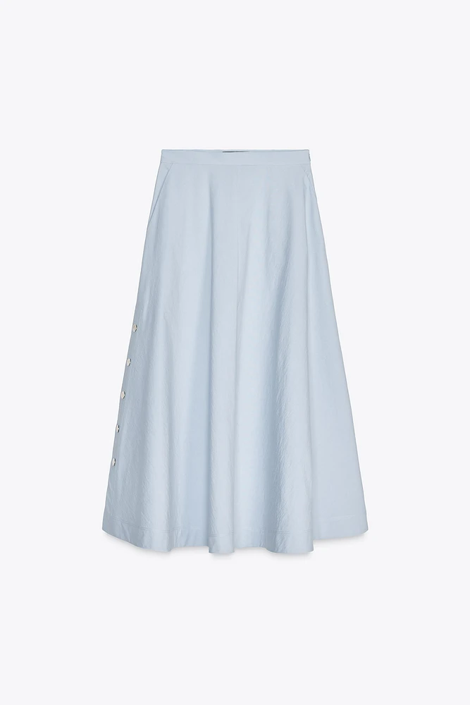 JUPE ÉVASÉE À BOUTONS ZARA WOMAN COLLECTION