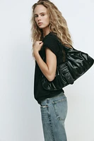 GATHERED BUCKLE MAXI BUCKET BAG